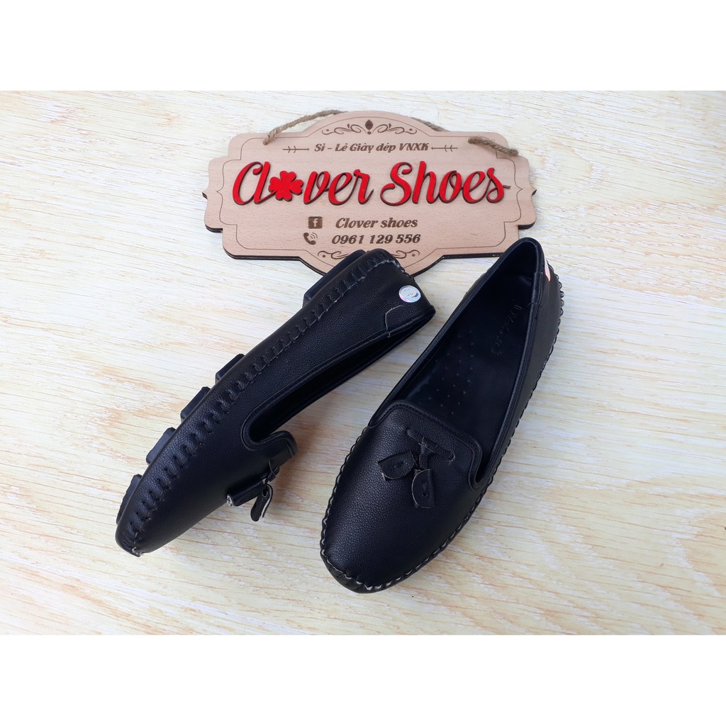 Giày bệt nơ chuông da toàn bộ siêu êm mềm (đen, bò) Daisyo VNXK- G005 | BigBuy360 - bigbuy360.vn