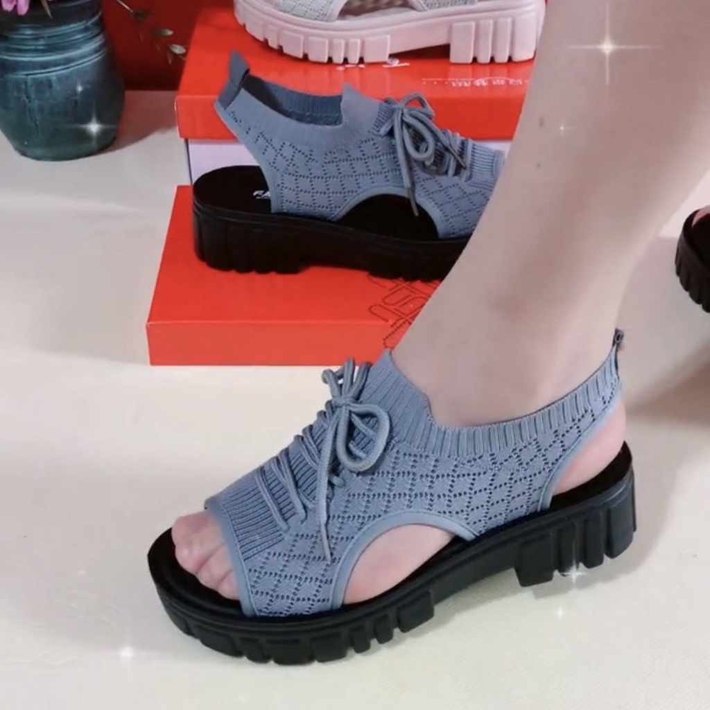Giày Sandal Đế Mềm Siêu Nhẹ Phối Lưới Thoáng Khí Chống Trượt Thời Trang Đi Biển Mùa Hè Cho Nữ