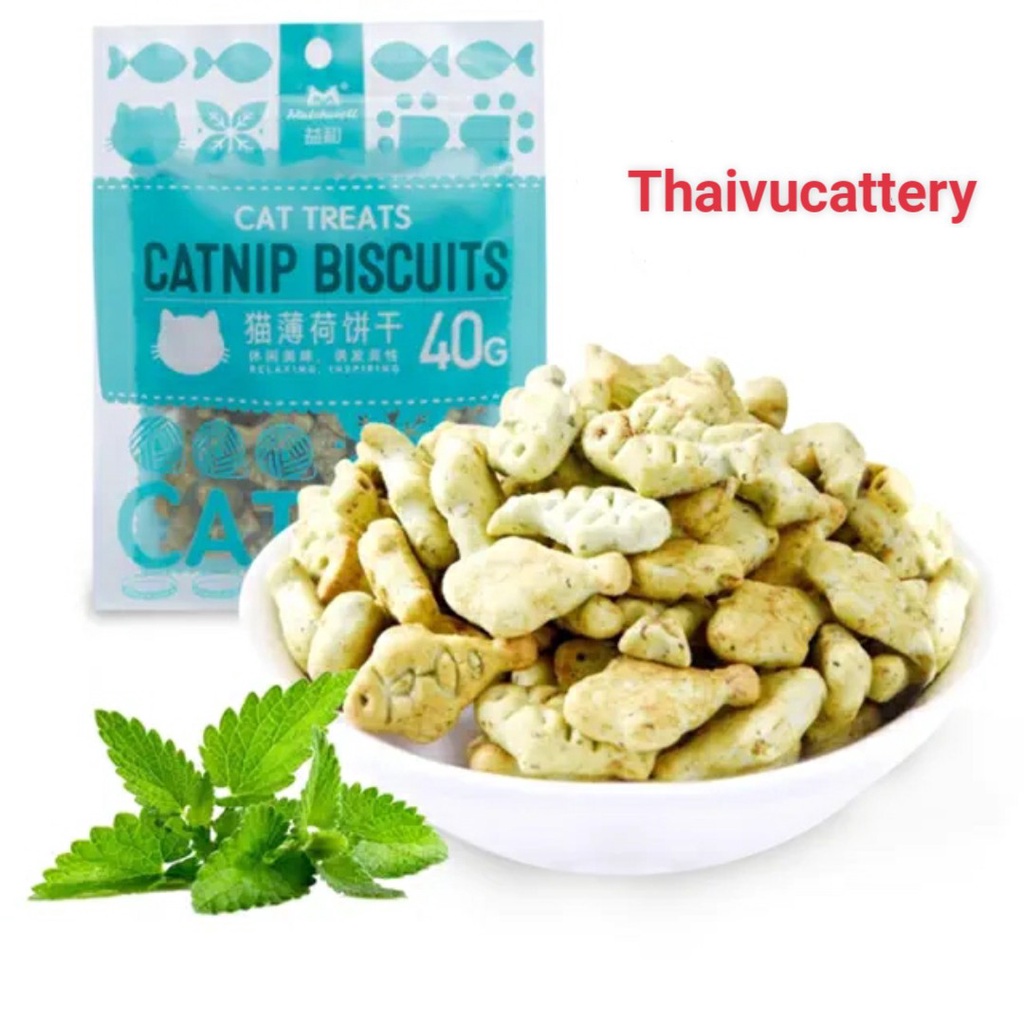 Bánh Cá Biscuits Catnip Giảm Búi Lông Viêm Răng Hôi Miệng Cho Mèo