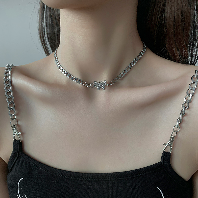 vòng cổ Mặt Bươm Bướm Đính Đá Sang Trọng Cho Nữ