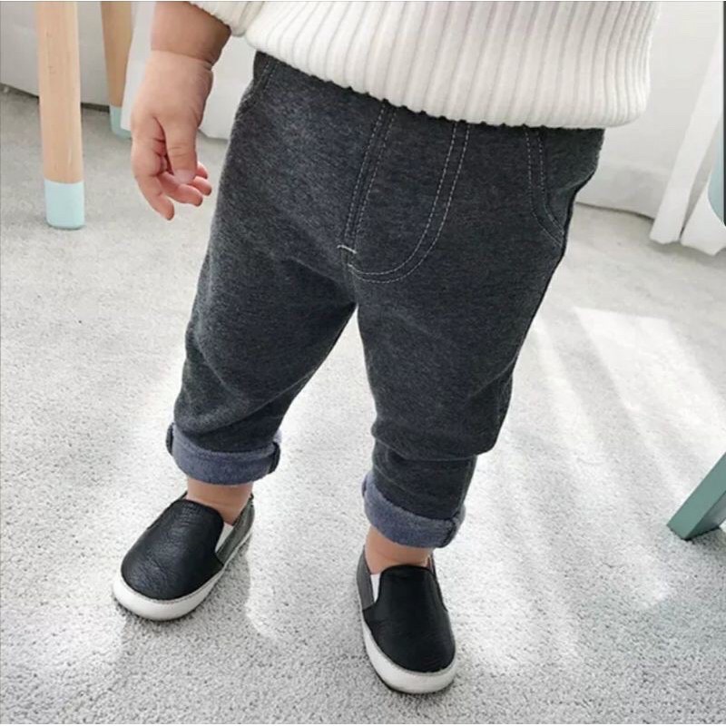 Quần Nỉ Giả Jean Giả Bò Nhiều Màu Cho Bé 10-23kg Dày Dặn Phong Cách Cực Ấm