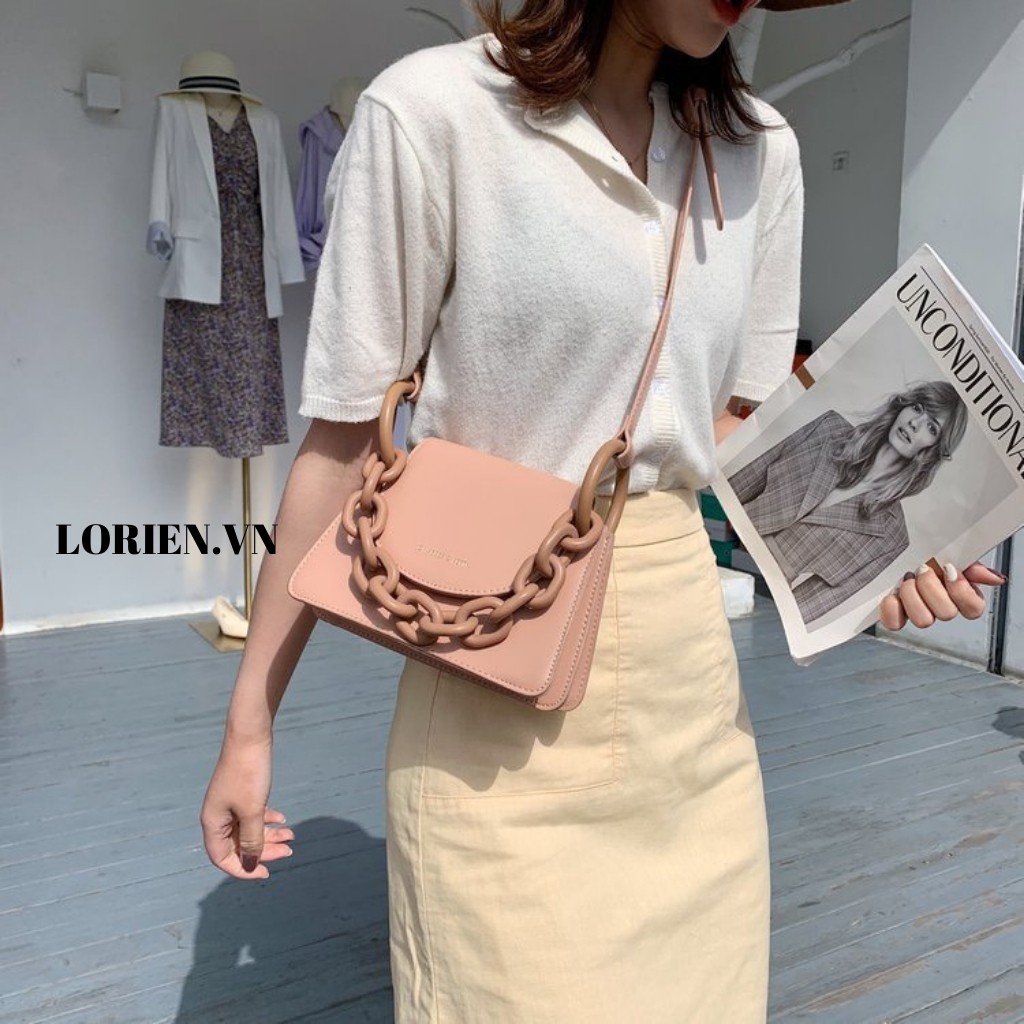Túi xách nữ đẹp hàng quảng châu LORIEN -  TÚI ĐEO CHÉO PHONG CÁCH HÀN QUỐC MẪU HÓT quai xích thiết kế thời trang | BigBuy360 - bigbuy360.vn