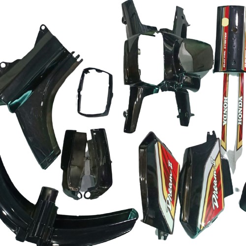 Bộ nhựa màu Đen bóng cho xe Dream II -Bộ ốc ráp dàn áo xe máy Dream - SPG-DGDr2-đen