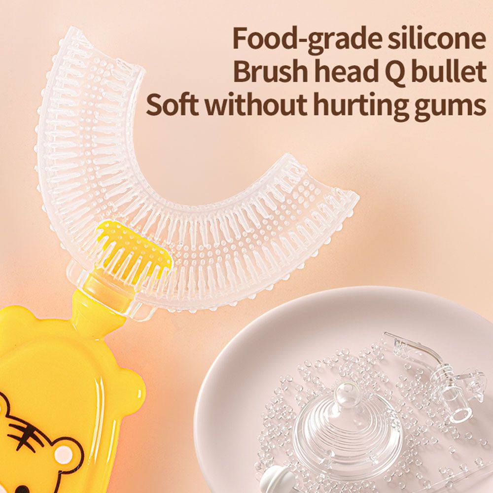 [Hàng mới về] Bàn chải đánh răng hình chữ u chất liệu silicon cho bé từ 2 - 12 tuổi