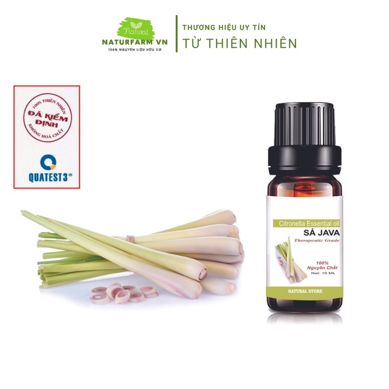 [ 10ML ] Tinh Dầu Sả Java 100% Nguyên Chất Organic ( Citronella Essential Oil )