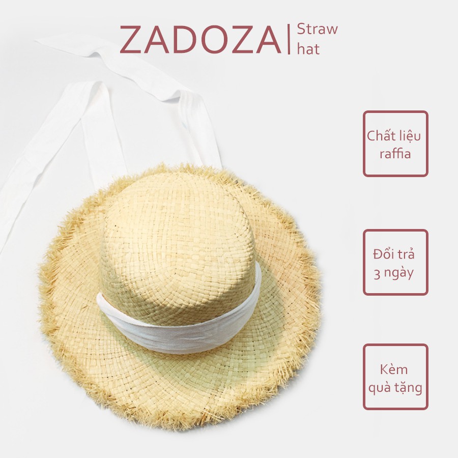Mũ cói RAFFIA cao cấp buộc dây vải ( ẢNH THẬT CHỤP TẠI SHOP)