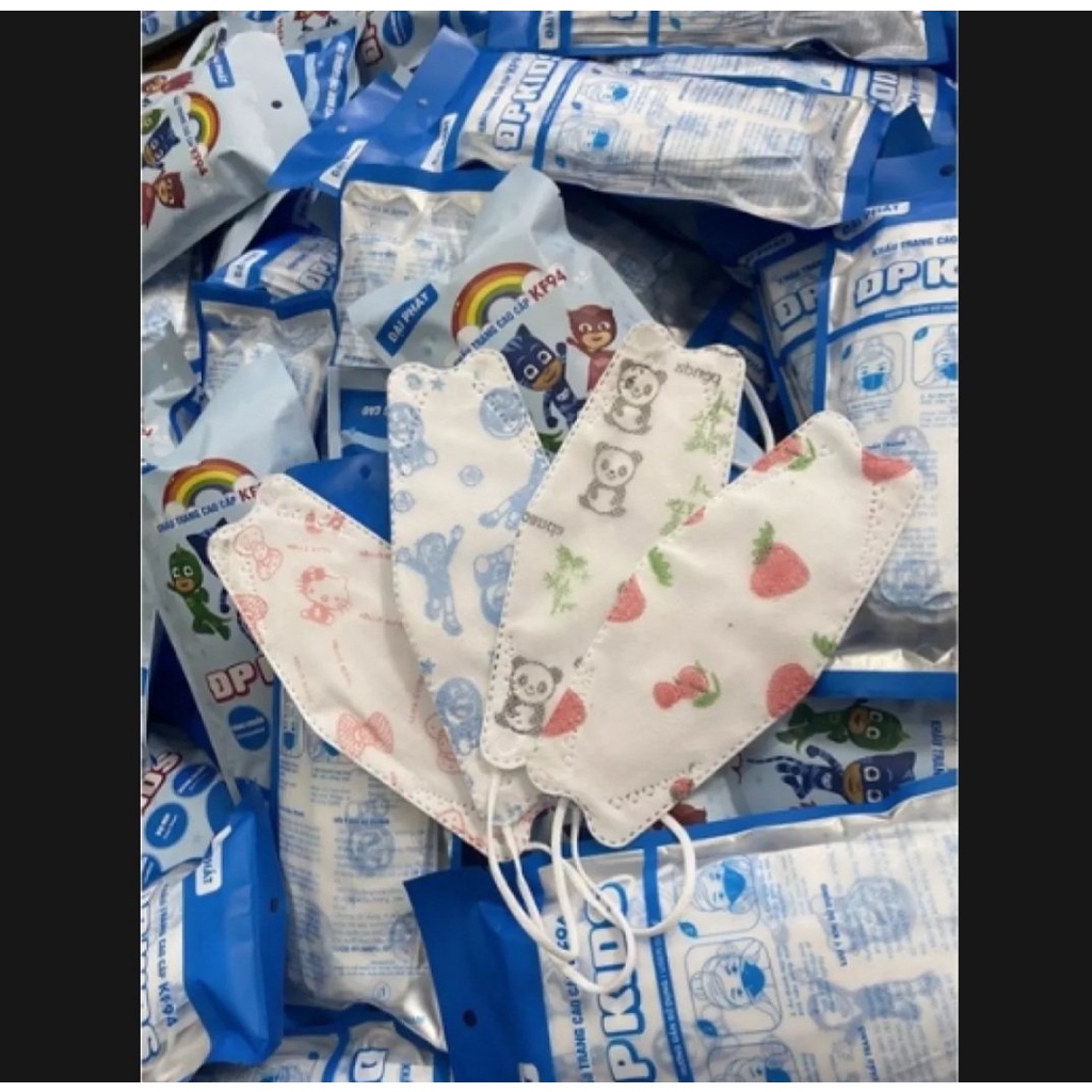 Sỉ 100 cái khẩu trang KF94 In hình hoạt hình cho bé 5-10 Tuổi
