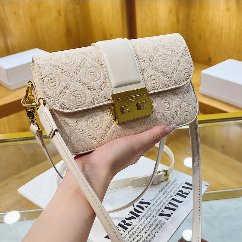 Túi đeo JASMIN NOIR chéo nắp gập in họa tiết thời trang cho nữ