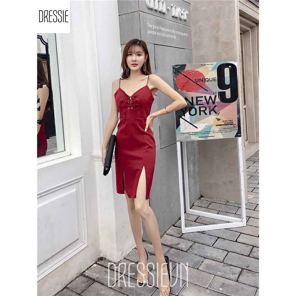 Đầm ôm body đầm dự tiệc váy áo đầm dây cao cấp DRESSIE thời trang nữ đẹp sexy đi chơi dạo phố dự tiệc cưới - DB185