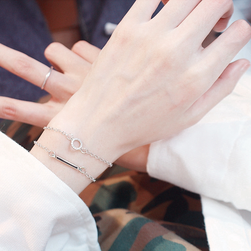 Vòng tay kim loại nhiều lớp đính đá pha lê màu bạc thời trang cho nữ | BigBuy360 - bigbuy360.vn