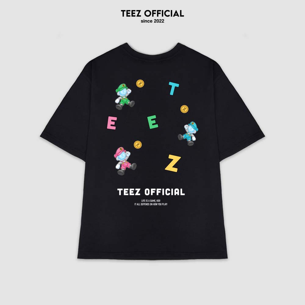 Áo Thun TEEZ - TZ1037 Unisex Nam Nữ TEEZ Form Rộng Tay Lỡ Freesize