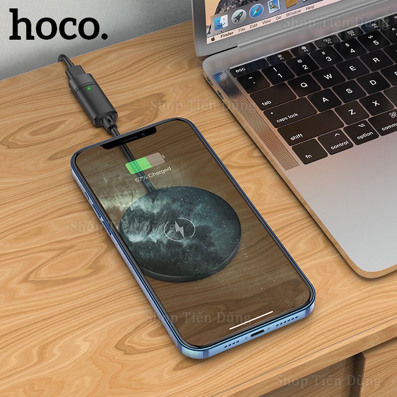 Đế Sạc Không Dây Hoco CW31 Hỗ Trợ Sạc Nhanh 15W Có Chân Sạc Type-C Nhỏ Gọn Chính Hãng