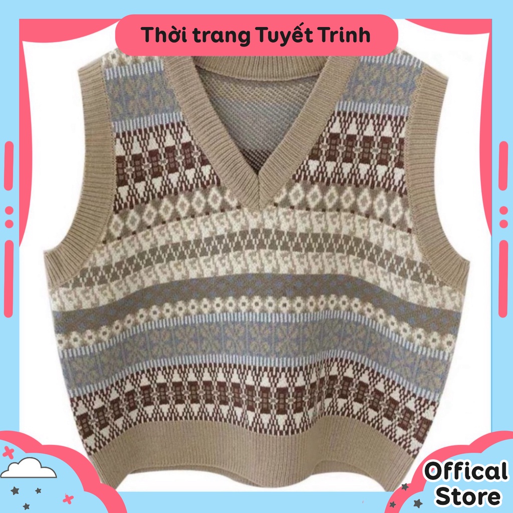 Áo khoác ghi lê len kẻ sọc thời trang cho nữ cực dễ thương🍉🍉