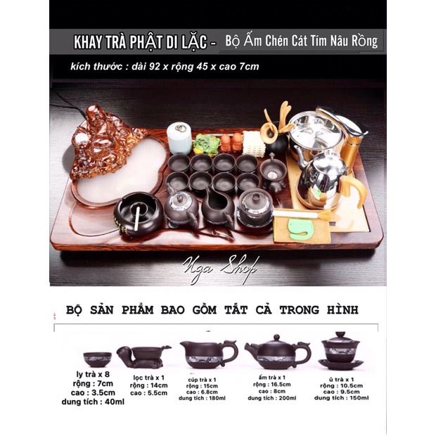Bàn trà điện gỗ thông minh đa năng tự động,phật di lặc 0114 ôm hồ lô phun nước quà pha lê thuỷ tinh quay phong thuỷ