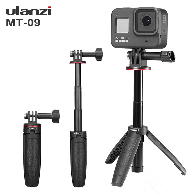 Ulanzi MT-09 Mở rộng GoPro Vlog Tripod Mini Portable Tripod cho GOPRO Anh hùng 8 7 6 5 Đen phiên Osmo Hành động Camera -