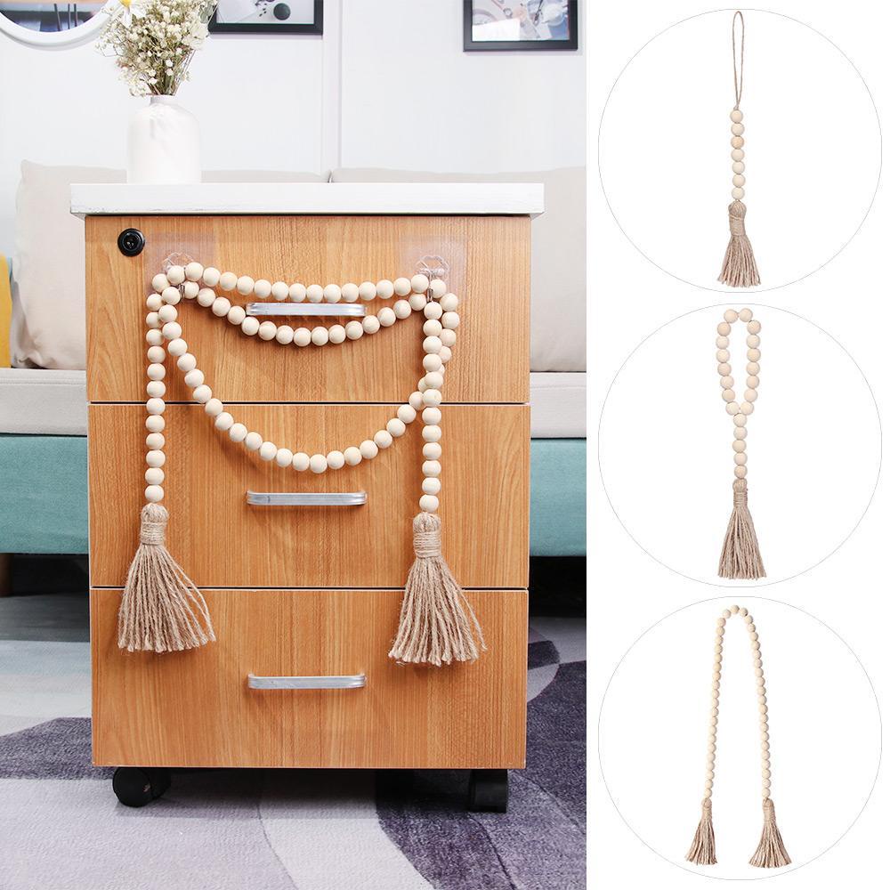 WATTLE Dây Chuỗi Hạt Gỗ Handmade Phong Cách Boho Treo Tường Trang Trí Nhà Cửa / Nông