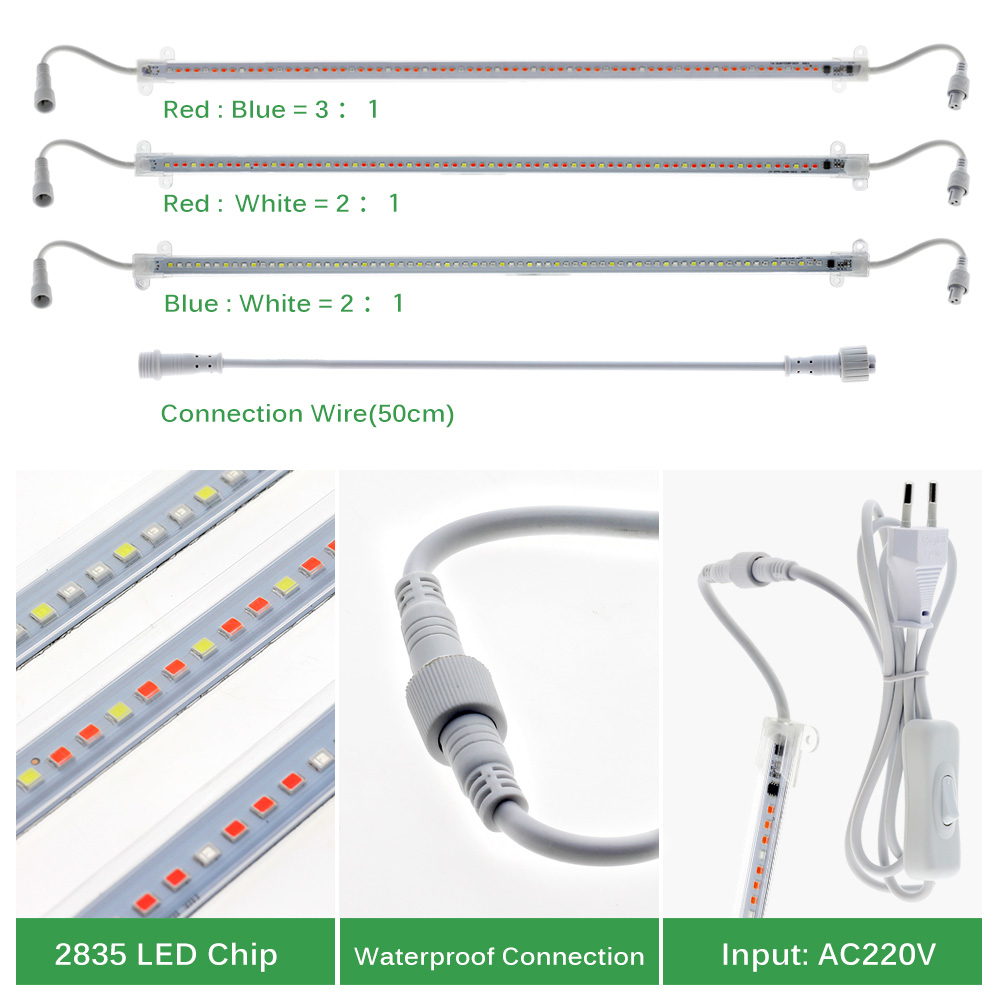 Thanh đèn led C220V kích thích tăng trưởng cho cây trồng đa năng dễ dùng