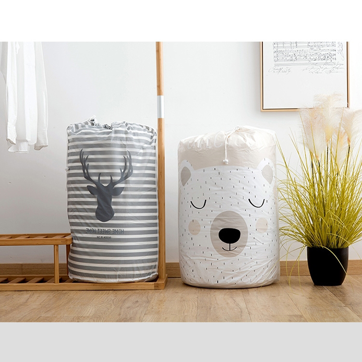 Túi đựng chăn màn quần áo đa năng chống ẩm xuất Nhật cỡ lớn, nhiều hình đáng yêu loại vải, GIAO HÌNH NGẪU NHIÊN