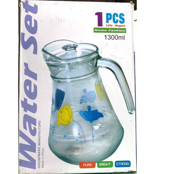 BÌNH ĐỰNG NƯỚC THỦY TINH CAO CẤP 1300ml