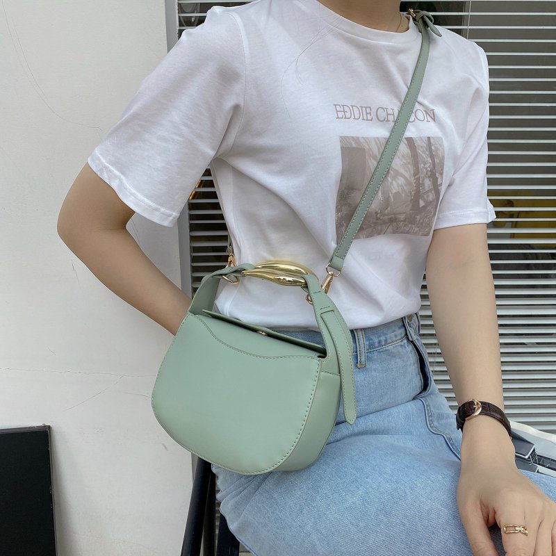 IELGY Túi Đeo Vai Hình Vuông Nhỏ Có Khóa Cài Phối Dây Xích Kiểu Hàn Quốc Cho Nữ