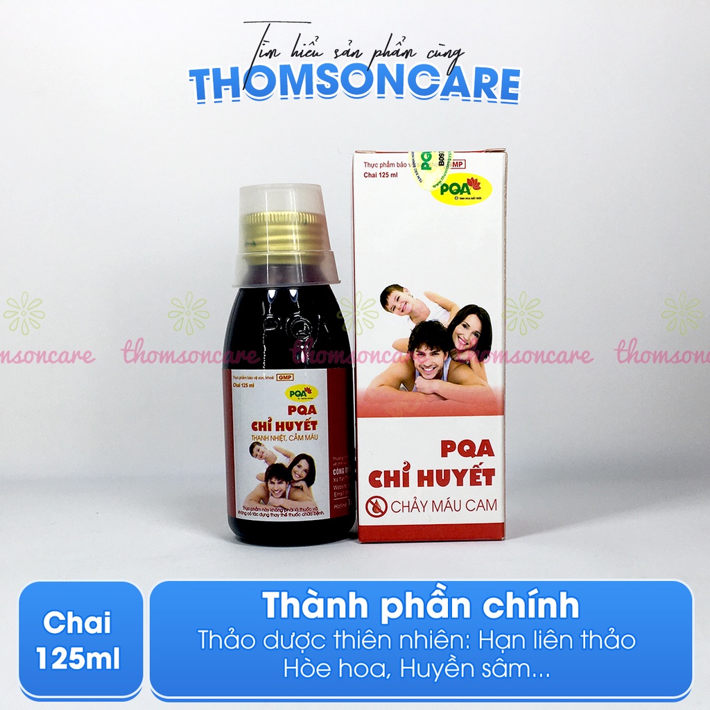 Chỉ huyết PQA hỗ trợ giảm chảy máu cam, nóng trong cho bé, thanh nhiệt - chai 125ml