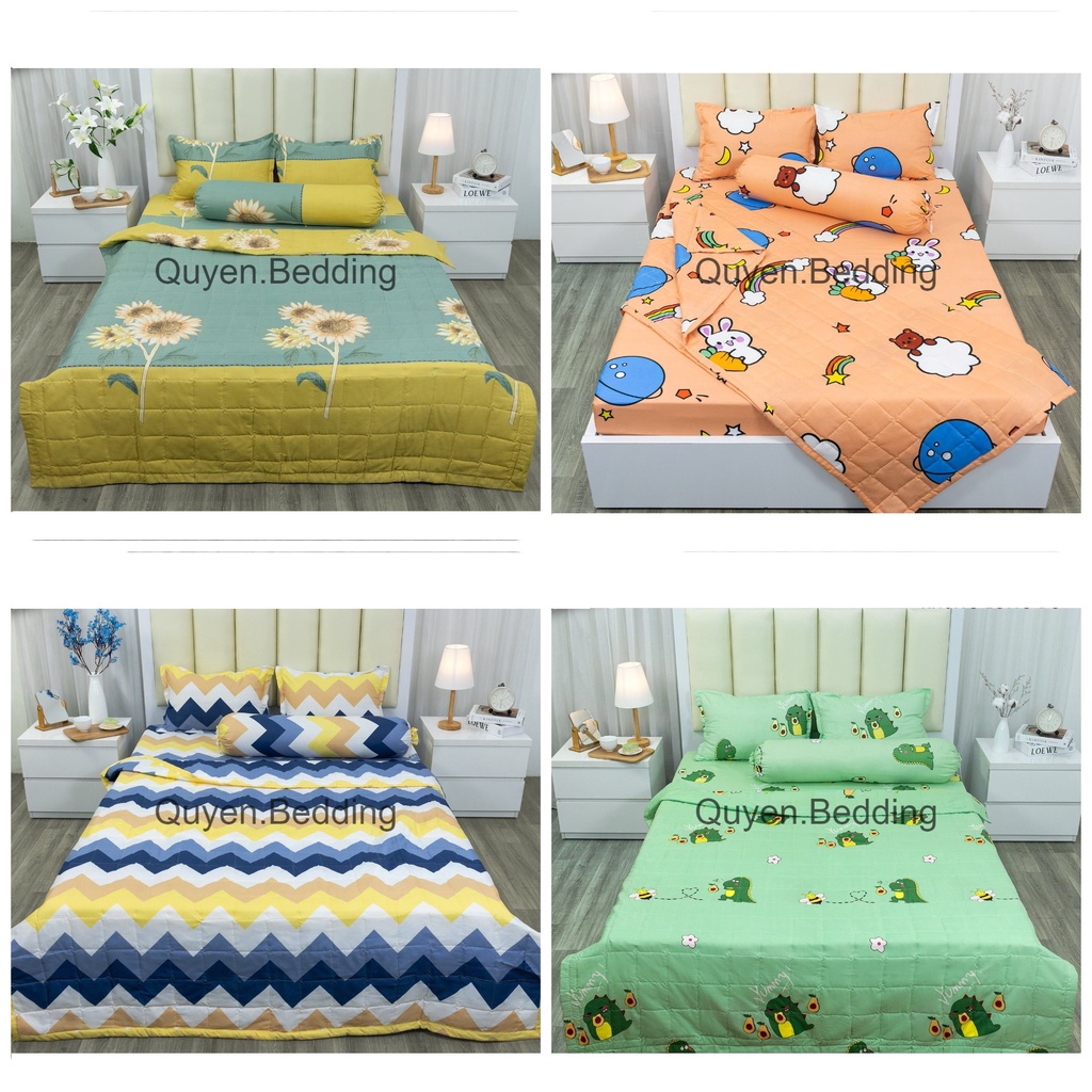 Bộ ga gối 4 món , ga trải giường giá rẻ , drap giường 4 món polly cotton nhiều hình đặc sắc đầy đủ kích thước