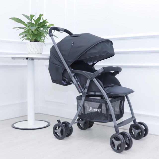 (cao cấp)Xe đẩy 2 chiều 3 tư thế gập gọn bánh chống sóc Honper cho bé bảo hành 24 tháng