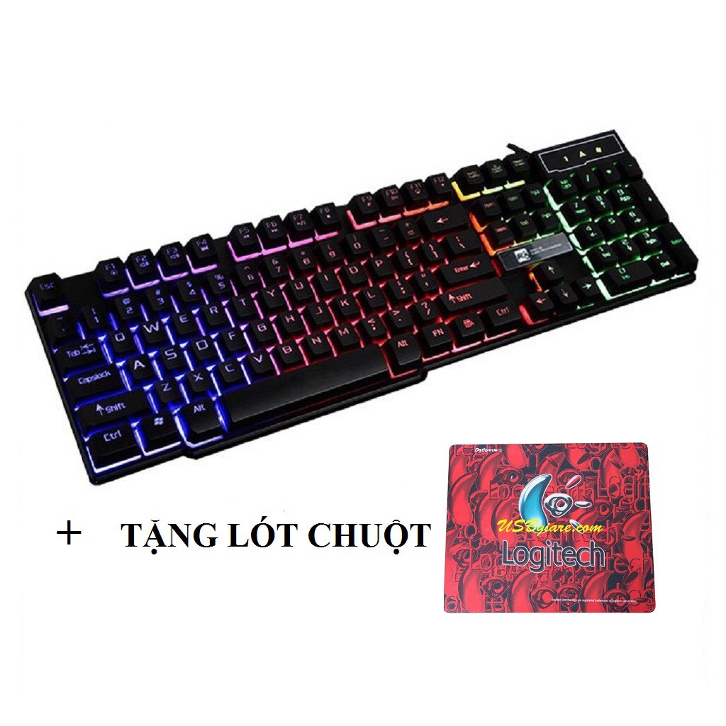 Bàn Phím Game Giả Cơ R8 1822 Có Đèn Led 7 Màu + Tặng Lót Chuột Logitech