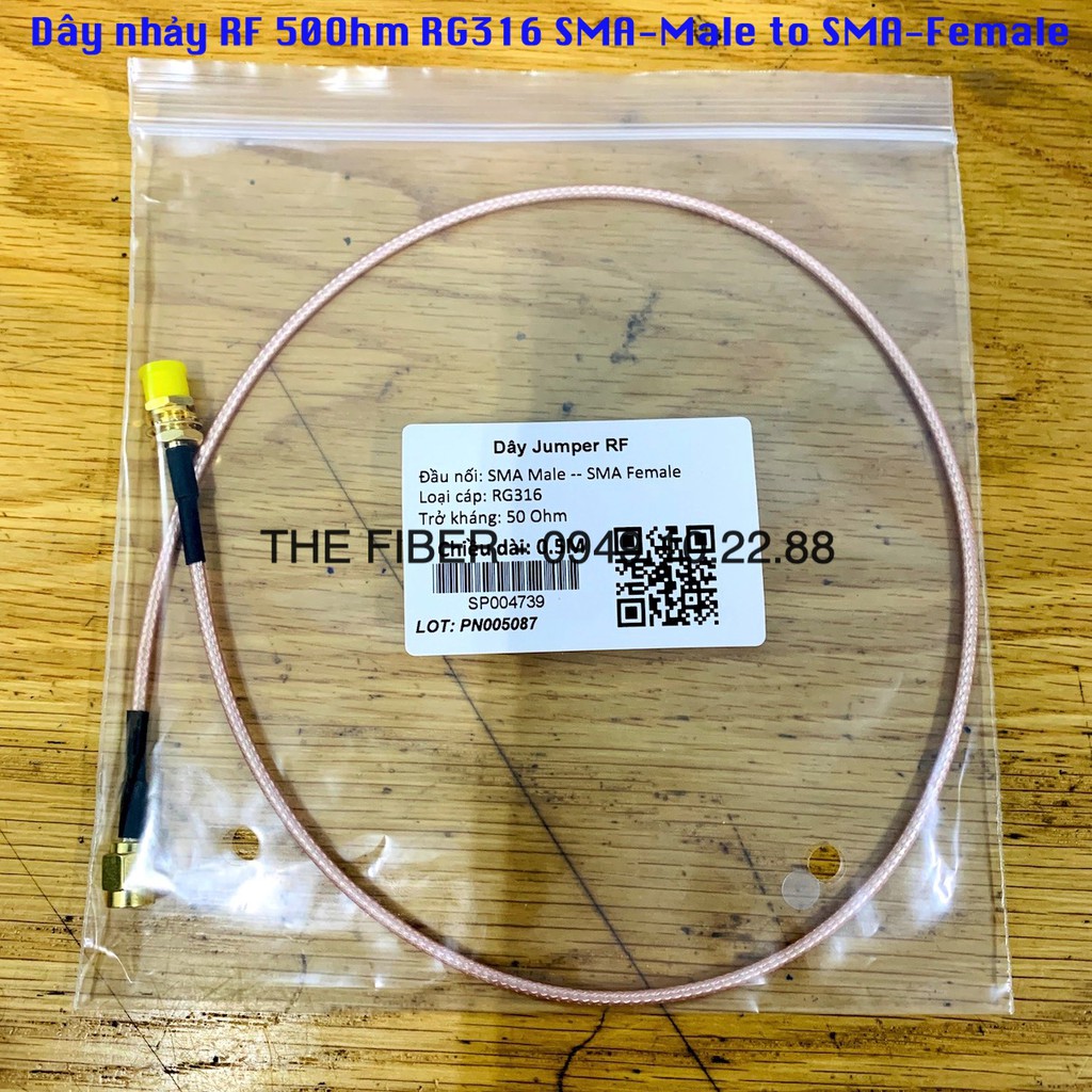 Dây cáp RF 50Ohm RG316 SMA-Male to SMA-Female