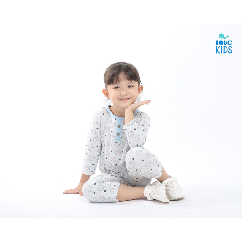 Bộ thu cotton lửng I MONG xuất Hàn cho bé