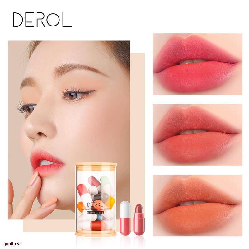 [Hàng mới về] Son môi DEROL lâu trôi thiết kế hình viên thuốc 16 màu sắc tùy chọn | BigBuy360 - bigbuy360.vn