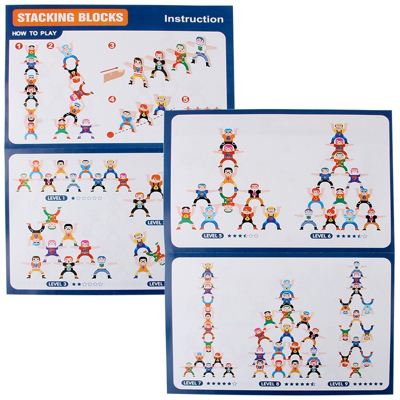 ZHANQI TOYS Set đồ chơi xếp hình cân bằng Zhan Qi Toys bằng gỗ dành cho trẻ em DIY