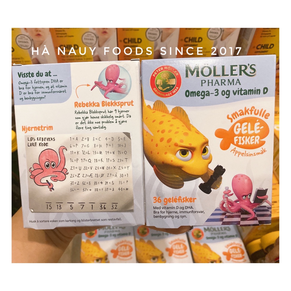 Thạch Dầu Gan Cá Tuyết Omega-3 DHA MOLLERS PHARMA 45 Viên -