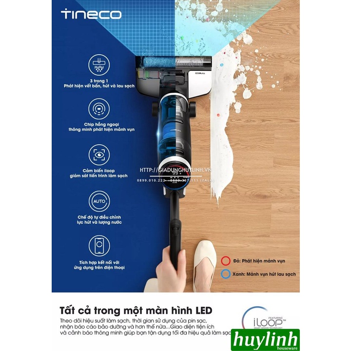 [Mã ELHA10 giảm 6% đơn 5TR] Máy hút bụi lau sàn thông minh dùng pin Tineco Floor One S3 - Chính hãng