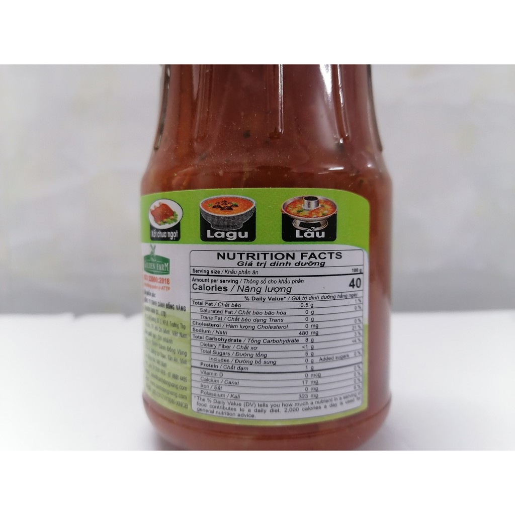 [370g (lọ nhỏ) – Truyền thống] Xốt pizza, mì Ý [VN] GOLDEN FARM Traditional Spaghetti Sauce (bph-hk)
