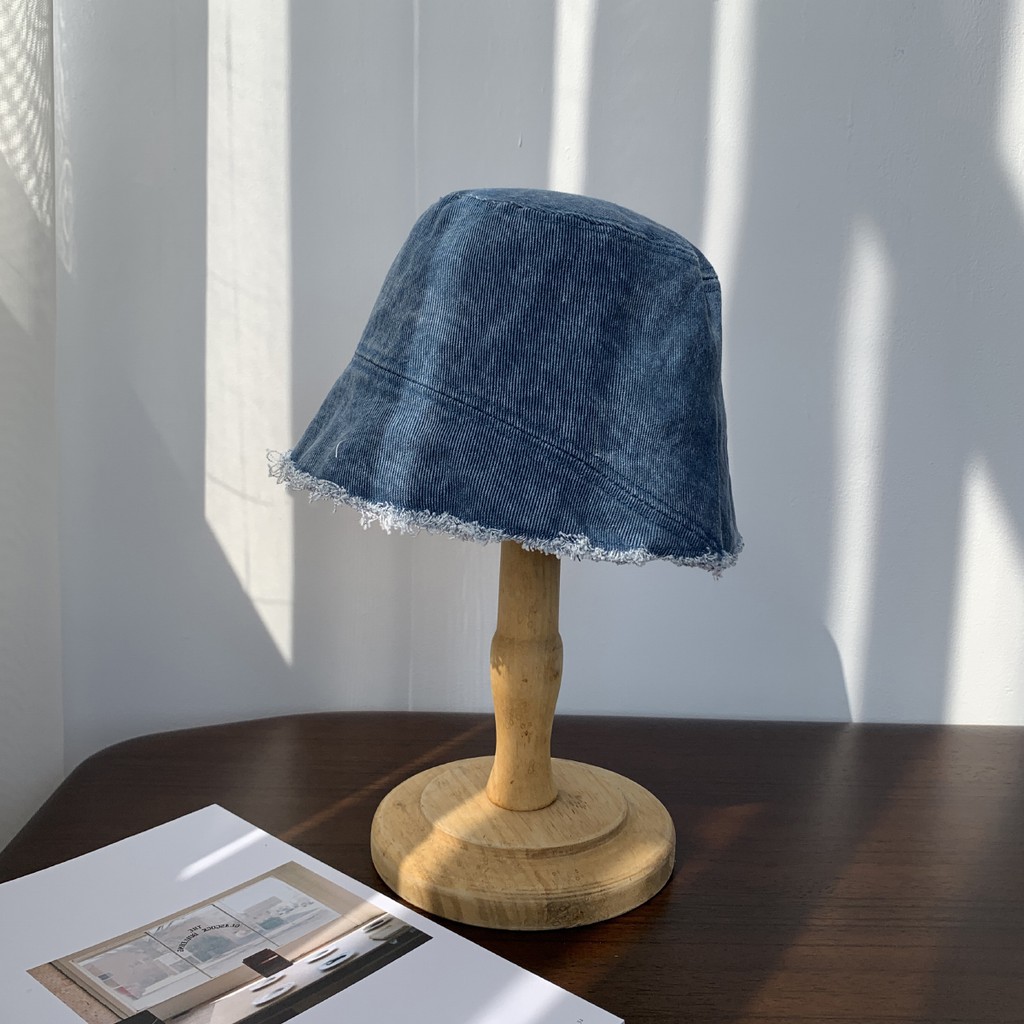 Mũ tai bèo bằng vải denim màu trơn thời trang mùa xuân hè phong cách Hàn Quốc cho nữ