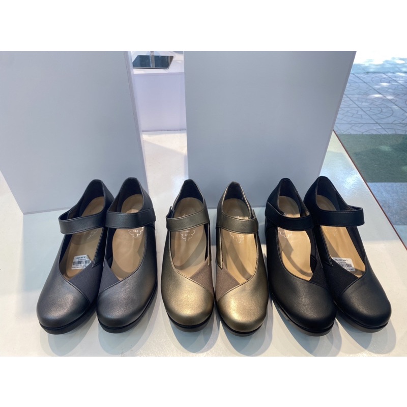 Giầy da công sở nữ đế xuồng quai ngang cao 5,5cm First Contact 39616 chính hãng Kobe Nhật Bản