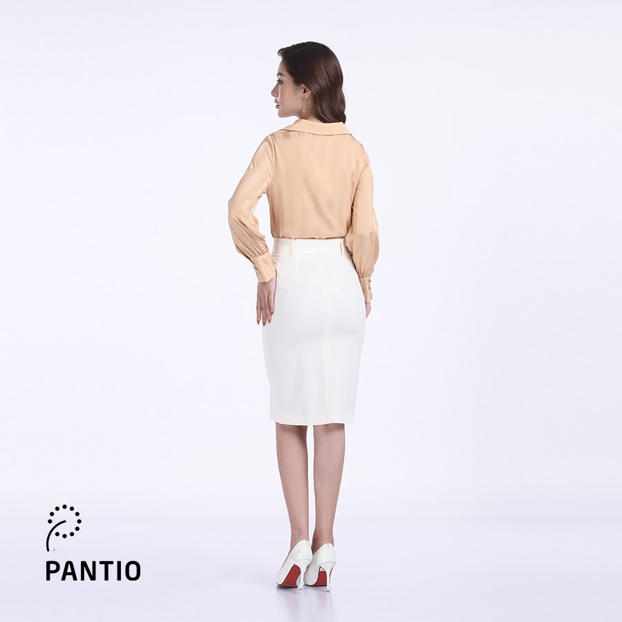 FAS52409 - Áo sơ mi dài tay chất lụa đẹp kẻ sọc to mờ dáng suông nhẹ - PANTIO