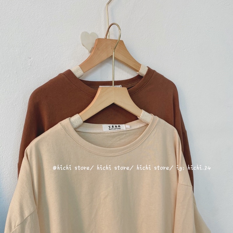 áo phông thun trơn tay bo dài tay nữ ulzzang hàn quốc hichi | BigBuy360 - bigbuy360.vn