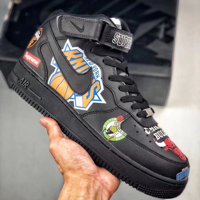 giầy thể thao AIR FORCE ONE supreme cao cổ đen