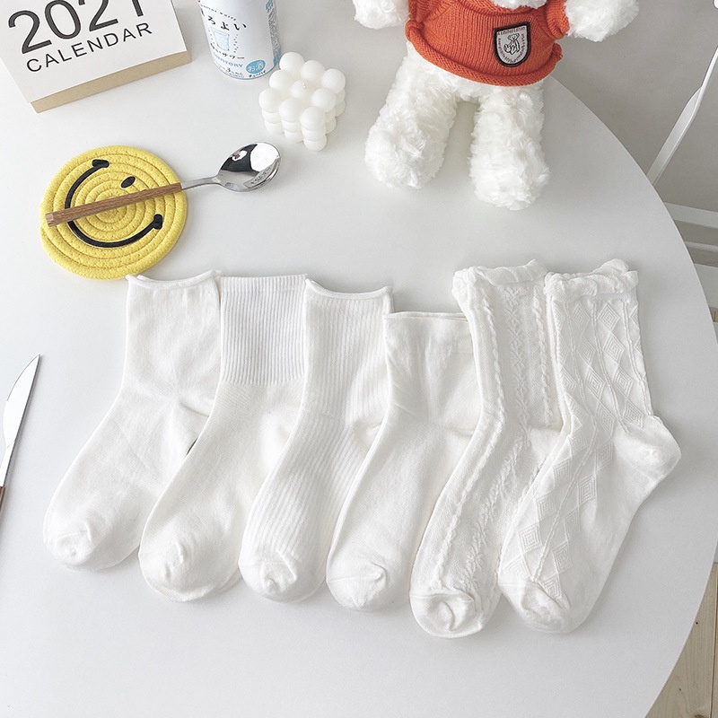 Tất ren WAFNHA KAFU D553 màu trắng dễ thương cho phụ nữ