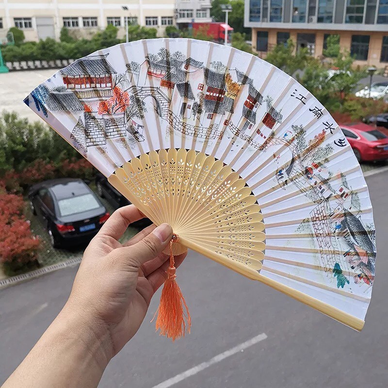 (8 mẫu phần 4) Quạt cổ trang dây tuyến bản lụa loại 2 đồ cổ trang trung quốc cổ phong cổ đại