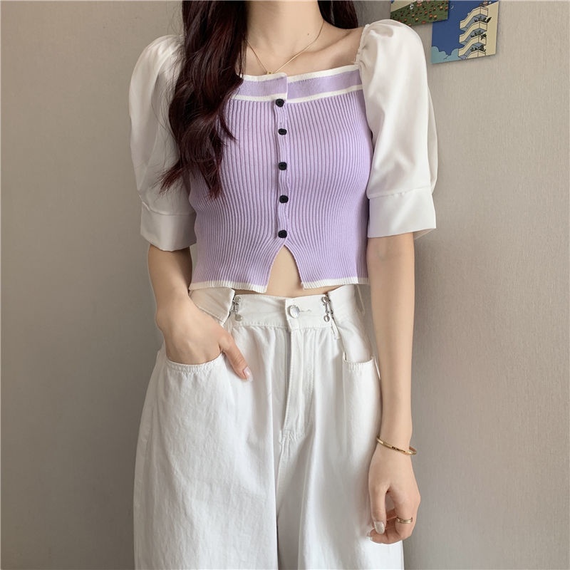 Áo cardigan Ngắn Cổ Vuông Chất Liệu Dệt Kim Mỏng Thời Trang Cho Nữ 2022 JL-TX-246