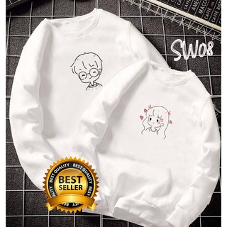 Áo Nỉ Sweater đôi tay dài 💖HOT 💖 Áo in hình đôi giá rẻ cực chất