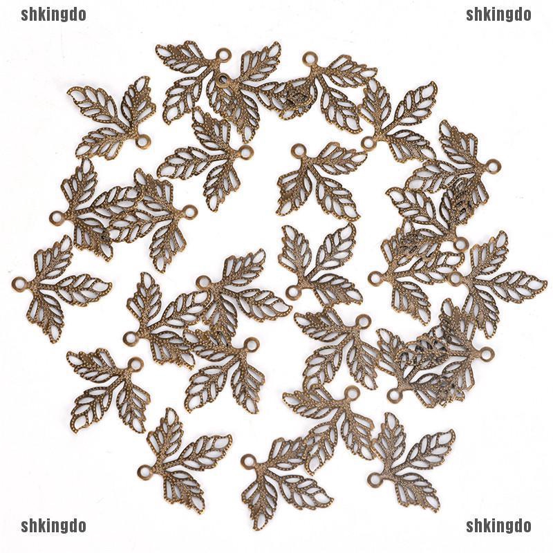 Set 100 phụ kiện hình lá đẹp mắt dùng làm vòng trang sức thủ công