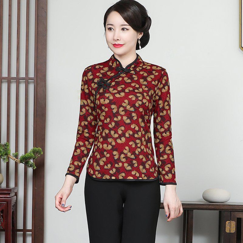 Áo sơ mi sườn xám mỏng tay dài phong cách cổ điển thời trang cao cấp cho nữ plus size XL-5XL