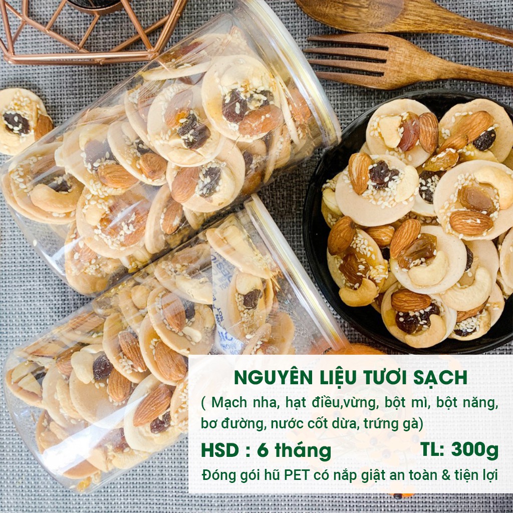 Bánh Đồng Tiền Mix Hạt 300G Ecofood - Đồ Ăn Vặt Việt Nam, An Toàn Vệ Sinh Thực Phẩm