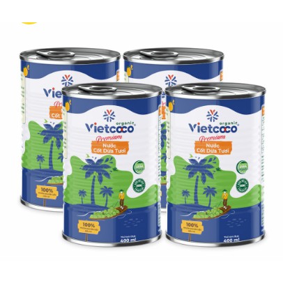 1 thùng ( 24 lon) nước cốt dừa tươi Organic Vietcoco 400ml