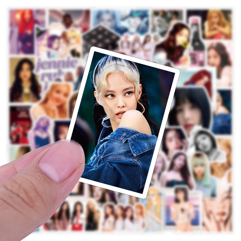 Bộ 50 miếng dán nhóm nhạc kpop Blackpink mặt nhám chống thấm nước trang trí laptop