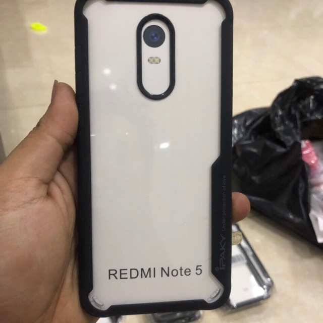 [Mã ELFLASH5 giảm 20K đơn 50K] Ốp lưng xiaomi redmi note 5 viền đen sau trong